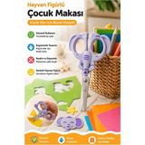 ArtMaster Fil Figürlü Makas 1 Adet Bubu Küt Uç Korumalı Okul Makası Çocuk Kağıt Makası Okul Öncesi Kreş Ana Sınıfı - Renkli - Standart