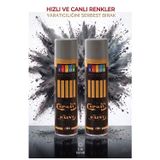 ArtMaster Gri Sprey Boya 200 ml 2 Adet Südor Hızlı Kuruyan Renkli Profesyonel Canlı Renk Ahşap Plastik Demir Metal Porselen Cam