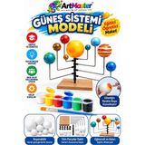 ArtMaster Güneş Sistemi Modeli 1 Paket Gezegenler Sistemi Strafor Köpük Top Maket Deney Fen Bilgisi 6 Renk Boya Fırça Okullar Için - Renkli - 9 lu - Standart