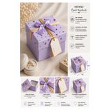 ArtMaster Hediye Kutusu Lila Kare 1 Adet K-8757 Küçük Boş Hediye Kutusu Sevgiliye Özel Kurdelalı Kutu Karton Kutu 9x9cm