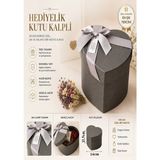 ArtMaster Hediye Kutusu Orta Boy Gri Kalpli 1 Paket K-8634 Boş Hediye Kutusu Sevgiliye Özel Kurdelalı Kutu Karton Kutu Hatıra - Standart