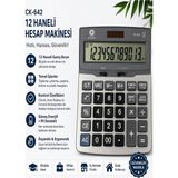 ArtMaster Hesap Makinesi Gri 15X20 cm 1 Adet Cockpıt CK-642 12 Haneli Büyük Boy Hafızalı Büro Masaüstü Hesap Makinası