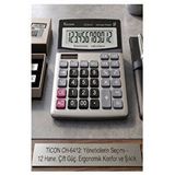 ArtMaster Hesap Makinesi Siyah Gri 14.5X19CM 1 Adet Ticon CH-6412 12 Haneli Orta Boy Ofis Büro Masaüstü Hesap Makinası