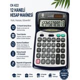 ArtMaster Hesap Makinesi Siyah Gri 14X18.5CM 1 Adet Cockpıt CK-662T 12 Haneli Büyük Boy Hafızalı Büro Masaüstü Hesap Makinası