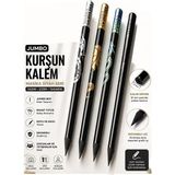 ArtMaster Jumbo Kurşun Kalem 4 Adet Silka 1515 Ejderha Jumbo Kalın Kalem Hb Kolay Tutuş Dereceli Kalem Kurşun Kalem - Siyah - Standart