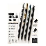 ArtMaster Jumbo Kurşun Kalem 4 Adet Silka 1515 Ejderha Jumbo Kalın Kalem Hb Kolay Tutuş Dereceli Kalem Kurşun Kalem