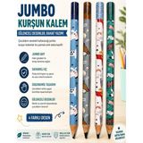 ArtMaster Jumbo Kurşun Kalem 4 Adet Silka 1519 Hayvanlı Jumbo Kalın Kalem Hb Kolay Tutuş Dereceli Kalem Kurşun Kalem - Siyah - Standart
