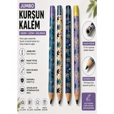 ArtMaster Jumbo Kurşun Kalem 4 Adet Silka 1523 Çiçekli Jumbo Kalın Kalem Hb Kolay Tutuş Dereceli Kalem Kurşun Kalem - Siyah - Standart
