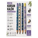ArtMaster Jumbo Kurşun Kalem 4 Adet Silka 1523 Çiçekli Jumbo Kalın Kalem Hb Kolay Tutuş Dereceli Kalem Kurşun Kalem