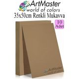 ArtMaster Kahverengi Renkli Mukavva 35X50 cm 10 Adet 1 Paket Renkli Sert Karton 1.0 mm Anasınıfı Hobi Etkinlik Okul Öncesi Elişi - Standart