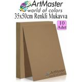 ArtMaster Kahverengi Renkli Mukavva 35x50 cm 10 Adet 1 Paket Renkli Sert Karton 1.0 mm Anasınıfı Hobi Etkinlik Okul Öncesi Elişi