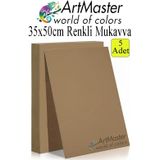 ArtMaster Kahverengi Renkli Mukavva 35x50 cm 5 Adet 1 Paket Renkli Sert Karton 1.0 mm Anasınıfı Hobi Etkinlik Okul Öncesi Elişi