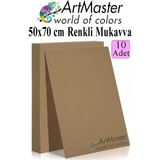 ArtMaster Kahverengi Renkli Mukavva 50X70 cm 10 Adet 1 Paket Renkli Sert Karton 1.0 mm Anasınıfı Hobi Etkinlik Okul Öncesi Elişi - Standart
