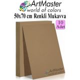 ArtMaster Kahverengi Renkli Mukavva 50x70 cm 10 Adet 1 Paket Renkli Sert Karton 1.0 mm Anasınıfı Hobi Etkinlik Okul Öncesi Elişi