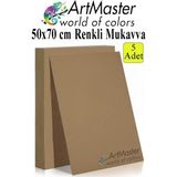 ArtMaster Kahverengi Renkli Mukavva 50X70 cm 5 Adet 1 Paket Renkli Sert Karton 1.0 mm Anasınıfı Hobi Etkinlik Okul Öncesi Elişi - Standart