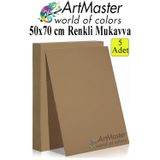 ArtMaster Kahverengi Renkli Mukavva 50x70 cm 5 Adet 1 Paket Renkli Sert Karton 1.0 mm Anasınıfı Hobi Etkinlik Okul Öncesi Elişi