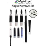 ArtMaster Kaligrafi Dolma Kalem Seti 4 Lü 1 Paket Calligraphy Kalem Seti Hat Yazma Tasarım Sanat Kalemi Hattat - Standart - Renkli