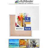 ArtMaster Kare Tuval 10X10 Astarlı Mini Resim Tuvali 1 Adet Tuvali 10*10 Tual Akrilik Boya Yağlı Boya Için Idealdir - Beyaz