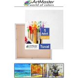 ArtMaster Kare Tuval 20X20 Astarlı Mini Resim Tuvali 1 Adet Tuvali 20*20 Tual Akrilik Boya Yağlı Boya Için Idealdir - Beyaz