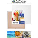 ArtMaster Kare Tuval 30X30 Astarlı Mini Resim Tuvali 1 Adet Tuvali 30*30 Tual Akrilik Boya Yağlı Boya Için Idealdir - Beyaz