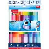 ArtMaster Keçeli Kalem 48 Renk 1 Paket Maped 48 Li Keçeli Kalem Canlı ve Parlak Renkler Ocean Color Peps Yıkanabilir - Renkli - Standart