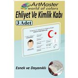 ArtMaster Kimlik Ehliyet Kredi Kartı Koruyucu Şeffaf 3 Adet Yeni Nesil Kart Kılıfı Plastik Kırılmaz Kart Kabı Kart Kılıfı - Standart