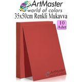 ArtMaster Kırmızı Renkli Mukavva 35X50 cm 10 Adet 1 Paket Renkli Sert Karton 1.0 mm Anasınıfı Hobi Etkinlik Okul Öncesi Elişi - Standart