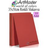 ArtMaster Kırmızı Renkli Mukavva 35x50 cm 10 Adet 1 Paket Renkli Sert Karton 1.0 mm Anasınıfı Hobi Etkinlik Okul Öncesi Elişi