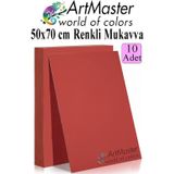 ArtMaster Kırmızı Renkli Mukavva 50x70 cm 10 Adet 1 Paket Renkli Sert Karton 1.0 mm Anasınıfı Hobi Etkinlik Okul Öncesi Elişi