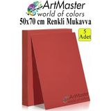 ArtMaster Kırmızı Renkli Mukavva 50X70 cm 5 Adet 1 Paket Renkli Sert Karton 1.0 mm Anasınıfı Hobi Etkinlik Okul Öncesi Elişi - Standart