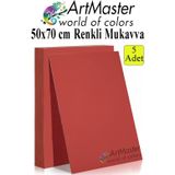 ArtMaster Kırmızı Renkli Mukavva 50x70 cm 5 Adet 1 Paket Renkli Sert Karton 1.0 mm Anasınıfı Hobi Etkinlik Okul Öncesi Elişi