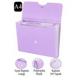 ArtMaster Körüklü Dosya 13 Bölmeli Pastel Lila 1 Adet A4 Akardiyon Dosya Düzenleyici 13 Cepli Lastikli Dosya Belge Düzenleyici