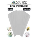 ArtMaster Krapon Kağıdı Beyaz Renk 10 Adet 50x200 cm Grapon Kağıdı 10'lu Okul Proje Sınıf Anaokulu Kreş Süsleme
