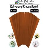 ArtMaster Krapon Kağıdı Kahverengi Renk 10 Adet 50X200 cm Grapon Kağıdı 10'lu Okul Proje Sınıf Anaokulu Kreş Süsleme - 50x200cm - Standart