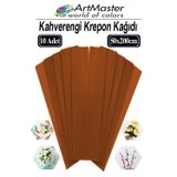 ArtMaster Krapon Kağıdı Kahverengi Renk 10 Adet 50x200 cm Grapon Kağıdı 10'lu Okul Proje Sınıf Anaokulu Kreş Süsleme