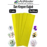 ArtMaster Krapon Kağıdı Sarı Renk 5 Adet 50X200 cm Grapon Kağıdı 5'li Okul Proje Sınıf Anaokulu Kreş Süsleme - 50x200cm - Standart