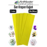 Artmaster Krapon Kağıdı Sarı Renk 5 Adet 50x200 cm Grapon Kağıdı 5'li Okul Proje Sınıf Anaokulu Kreş Süsleme