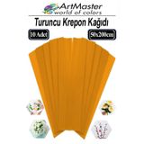 ArtMaster Krapon Kağıdı Turuncu Renk 10 Adet 50x200 cm Grapon Kağıdı 10'lu Okul Proje Sınıf Anaokulu Kreş Süsleme