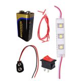 Artmaster Led Deney Seti 1 Paket Basit Elektrik Devresi 9 Volt Pil Beyaz Led Işık Anahtar 9 Volt Pil Yatağı