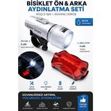 ArtMaster LED Işıklı Bisiklet Ön ve Arka Aydınlatma Işığı 1 Paket K-4414 Bisiklet Ön Far ve Arka Stop Lambası - Kırmızı - Beyaz - Standart