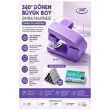 ArtMaster Lila Zımba Makinesi 24/6 1 Adet Fixpoint P-4550 Pastel Renkler Büyük Zımba Makinası Ve Teli 20 25 Sayfa Dereceli Ofis Mor