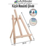 ArtMaster Masaüstü Küçük Şövale 28X37 cm 1 Adet Küçük Şövalye Sanatsal Tuval Resim Tutucu Sergi Çam Ağacından Imal Edilmiştir - Standart - Naturel