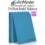 ArtMaster Mavi Renkli Mukavva 35X50 cm 10 Adet 1 Paket Renkli Sert Karton 1.0 mm Anasınıfı Hobi Etkinlik Okul Öncesi Elişi - Standart