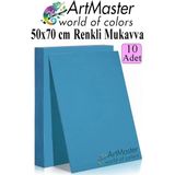 ArtMaster Mavi Renkli Mukavva 50X70 cm 10 Adet 1 Paket Renkli Sert Karton 1.0 mm Anasınıfı Hobi Etkinlik Okul Öncesi Elişi - Standart