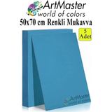 ArtMaster Mavi Renkli Mukavva 50X70 cm 5 Adet 1 Paket Renkli Sert Karton 1.0 mm Anasınıfı Hobi Etkinlik Okul Öncesi Elişi - Standart