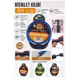 ArtMaster Mavi Şifreli Bisiklet Kilidi 80 cm 1 Adet K-3675 Çelik Halat Plastik Kaplamalı Bisiklet Kiliti Scooter Kapı Şifreli - 80cm - Standart