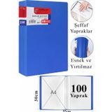 ArtMaster Mavi Sunum Dosyası 100 lü 1 Adet Poşet Dosyalı Katalog Dosyası 100 Poşetli Kendinden Dosya Plastik Kapaklı