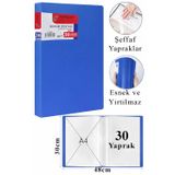 ArtMaster Mavi Sunum Dosyası 30 lu 1 Adet Poşet Dosyalı Katalog Dosyası 30 Poşetli Kendinden Dosya Plastik Kapaklı