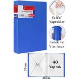 ArtMaster Mavi Sunum Dosyası 60 Lı 1 Adet Poşet Dosyalı Katalog Dosyası 60 Poşetli Kendinden Dosya Plastik Kapaklı - Standart