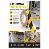 ArtMaster Merdiven Kaydırmaz Bant Sarı Siyah 25mm 1 Adet Mas Güvenlik Uyarı Bandı 5 Metre 2.5 Cm Yapışkanlı Basamak Mermer Beton